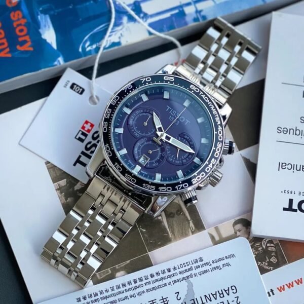 Tissot Chronograph Silver Metal Strap Men's Watch