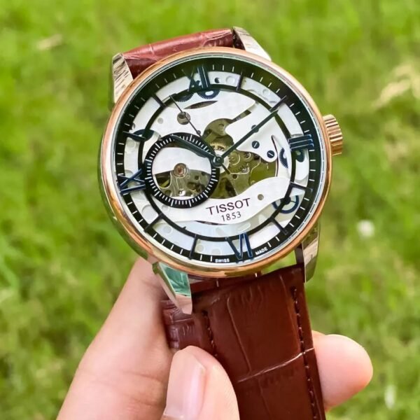 Tissot Full Automatic Brown Leather Belt Watch For Men