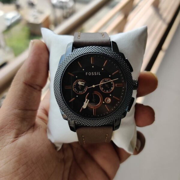 Fossil Brown Leather Belt Black And White Dial Watch For Men