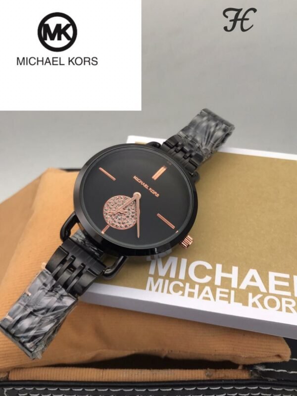 Michael Kors Full Black Diamond Watch For Women