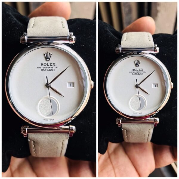 Captive Rolex Chand Grey And White Dial Analog Quartz Couple Watch
