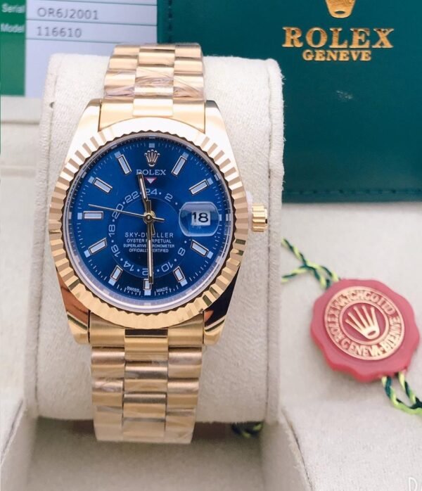 Captive Rolex Blue Dial Metal Belt Analog Quartz Movement For Men's watch
