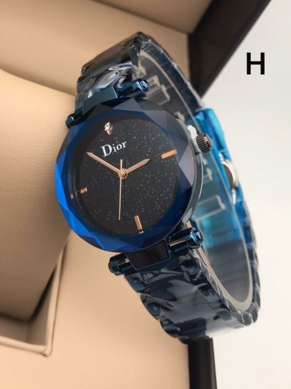 Dior Black Dial Metal Chain Watch For Women's