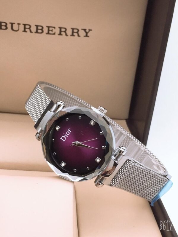 Dior purple & Silver Dial Metal Belt Women’s Watch