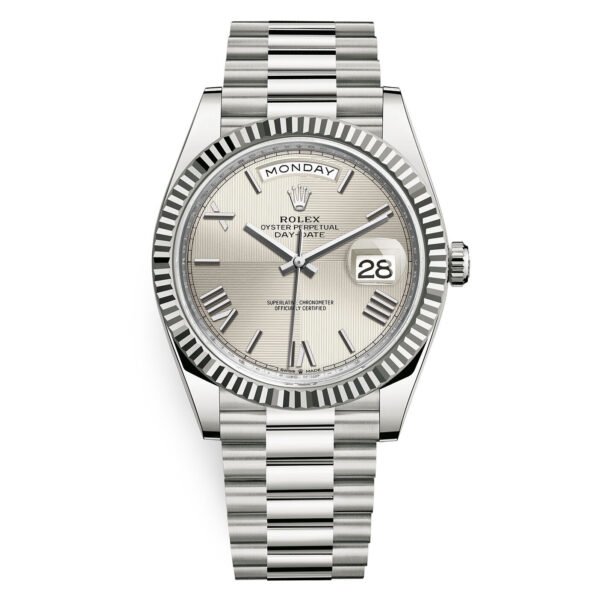 Classic Rolex Day-Date Oyster Silver Watch For Men