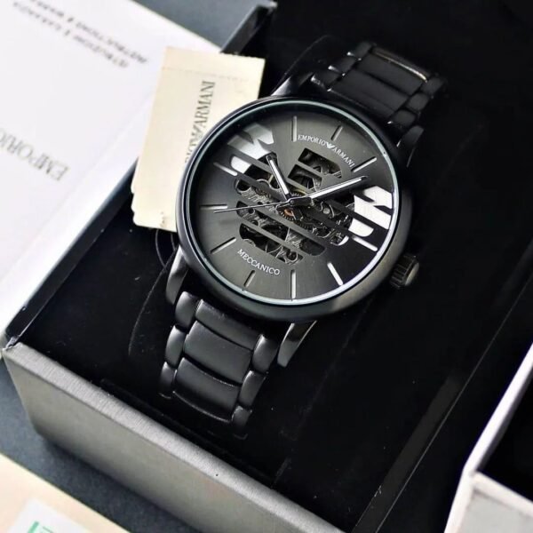 Emporio Armani Black Metal Belt Chronograph Watch For Men
