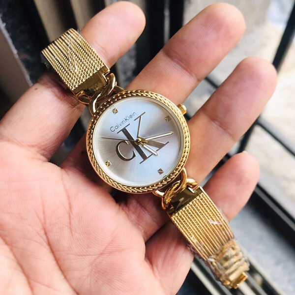 Calvin klein Silver Dial Metal Belt Women's watch