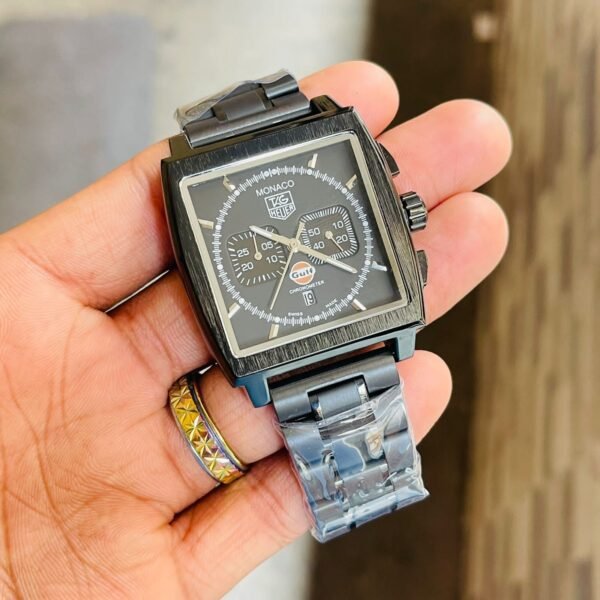 Tag Heuer Monaco Full Black Chronograph Watch For Men