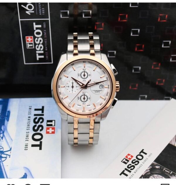 Tissot Rose Gold Bezel Quartz Watch For Men
