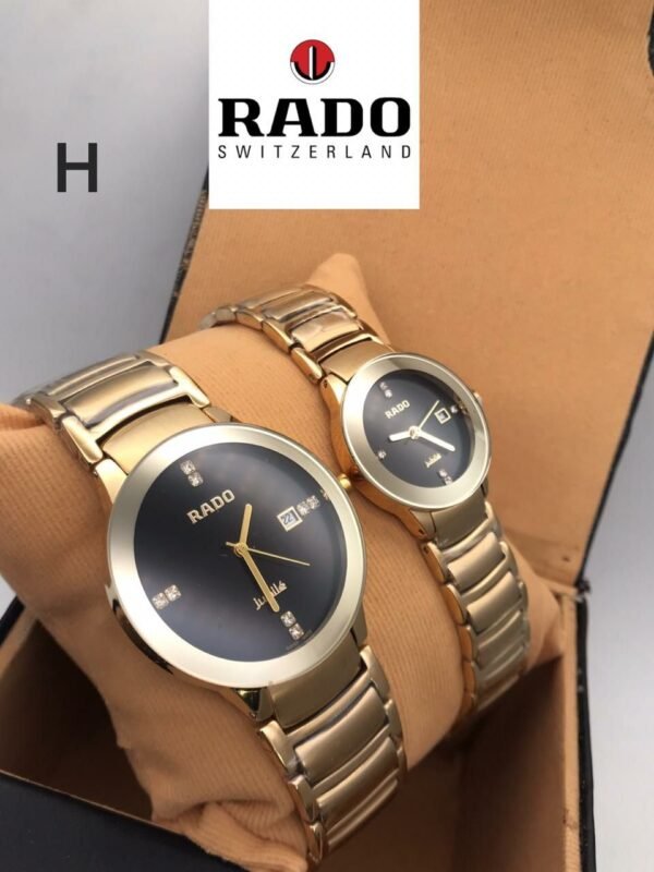 Rado Jubile Grey Bezel Gold Strap Premium Couple Watch