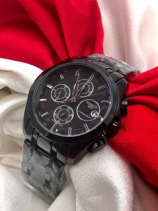 Tissot Full Black Metal Strap Watch For Men