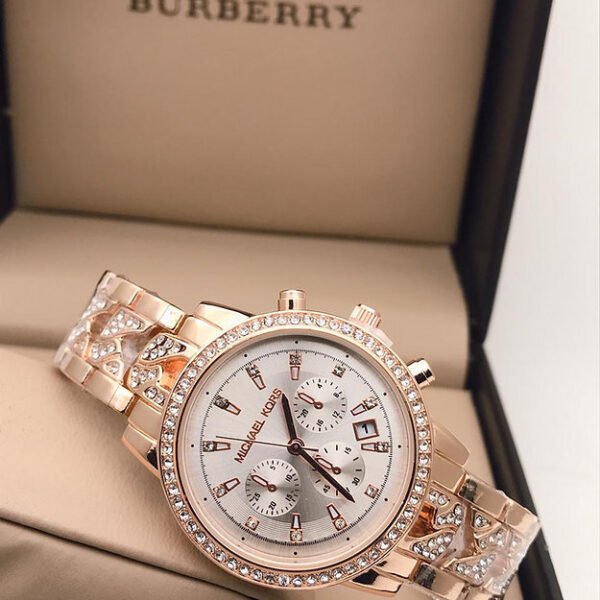 Michael kors Diamond Rose Gold Dial New Metal Belt Women's Watch