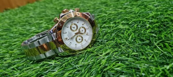 Rolex Gold-Silver Metal Strap Swiss Made Watch For Men