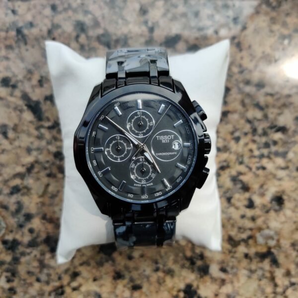 Tissot Full Black Metal Strap Watch For Men