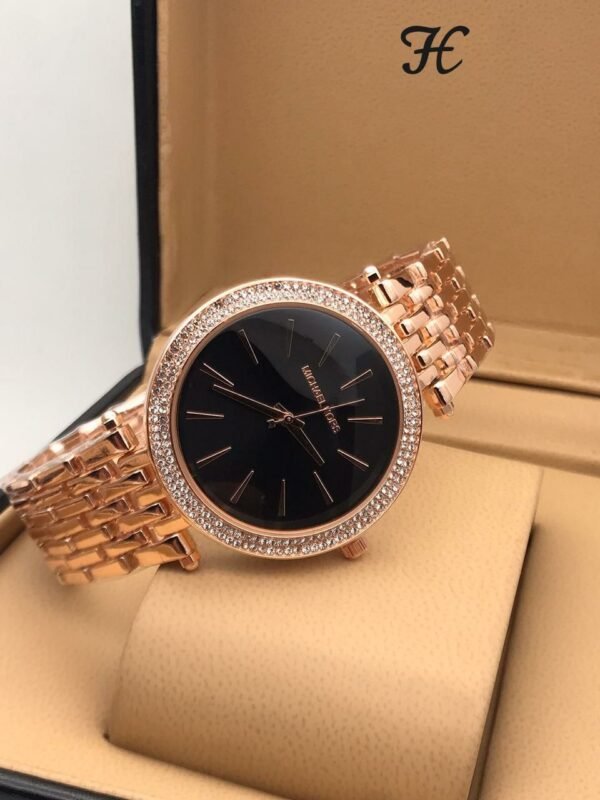 Michael Kors Diamond Studded Black Dial Women’s Watch