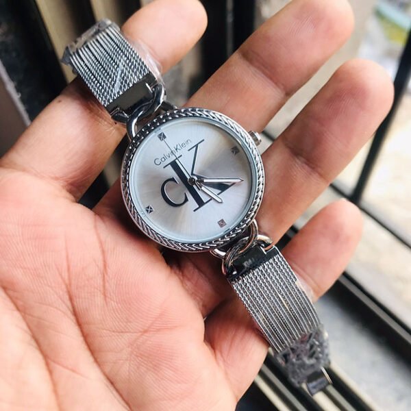 Calvin klein Silver Dial Metal Belt Women's watch