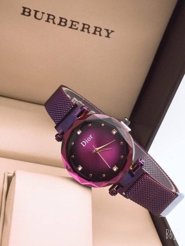 Dior Purple Leather Belt Women’s Watch