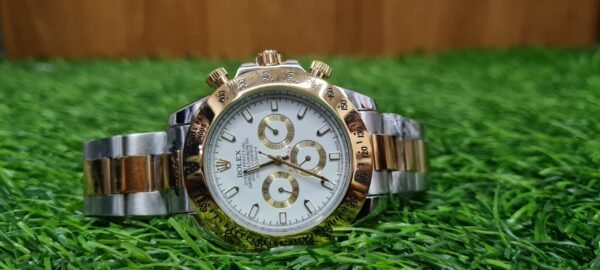 Rolex Gold-Silver Metal Strap Swiss Made Watch For Men
