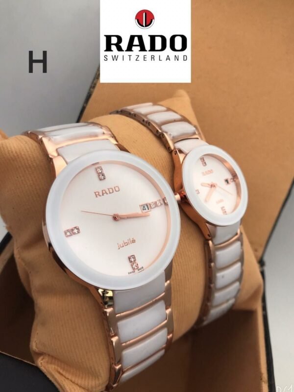 Rado Jubile Rose Gold And White Couple Watch