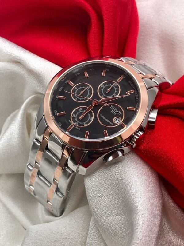 Tissot Chronograph Quartz Silver And Gold Metal Strap Men's Watch
