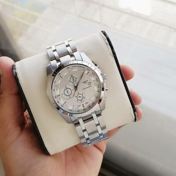 Tissot Silver Metal Strap Swiss Made Chronograph Men's Watch