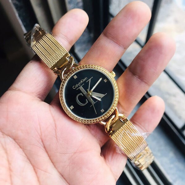Calvin klein Black Dial Metal Belt Women's watch