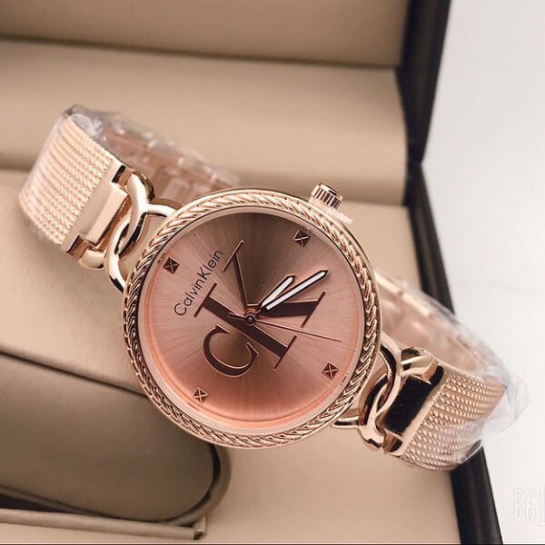 Calvin klein Rose Gold Dial Metal Belt Women's watch