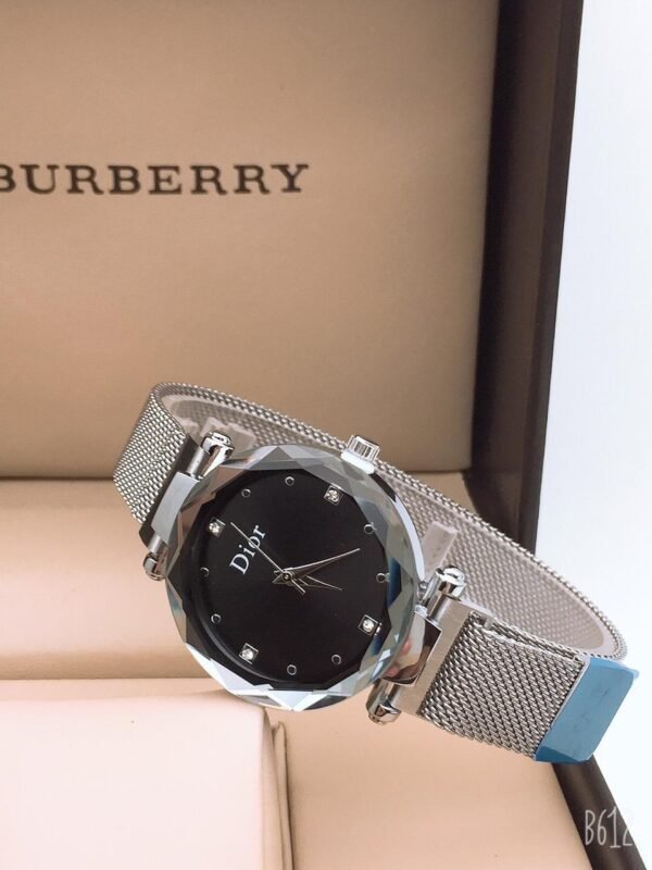 Dior Black & Silver Dial Metal Belt Premium Watch For Women