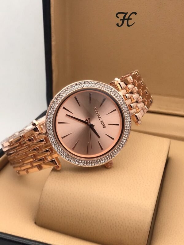 Michael Kors Diamond Studded Women’s Watch In Rose Gold