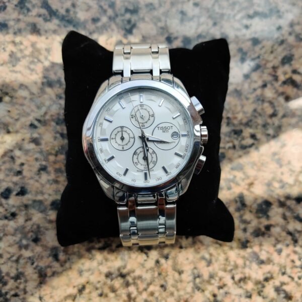 Tissot Silver Metal Strap Swiss Made Chronograph Men's Watch